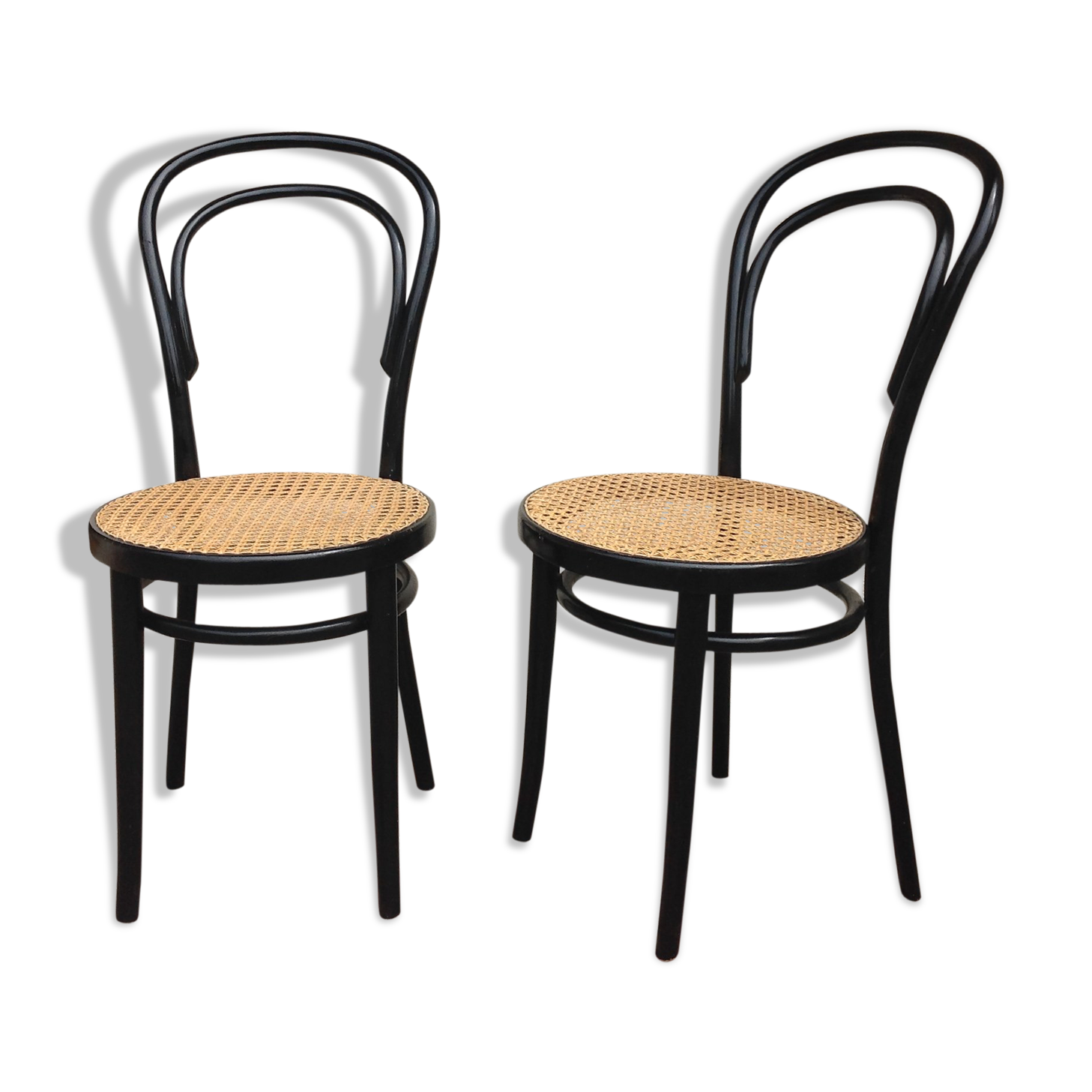 2 chaises bistrot bois courbé cannage Thonet, ZPM Radomsko