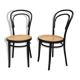 2 chaises bistrot bois courbé cannage Thonet, ZPM Radomsko