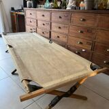 Old vintage military camp bed
