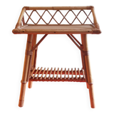 Rattan serving trolley