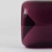 Glass vase signed Purple Timo Sarpaneva Pullo Bird Bottle, Iittala, Finland.