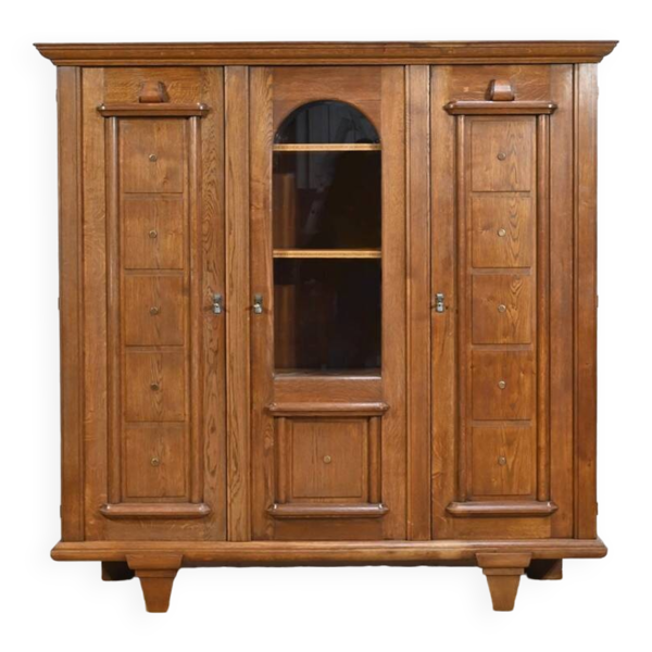Bibliothèque en chêne, époque Art déco – 1940