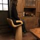 Pair of wooden chairs in the shape of a hand, wooden bar stool, wooden chair, chair.
