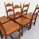 Set of 6 vintage brutalist chairs in oak wood from the 60s