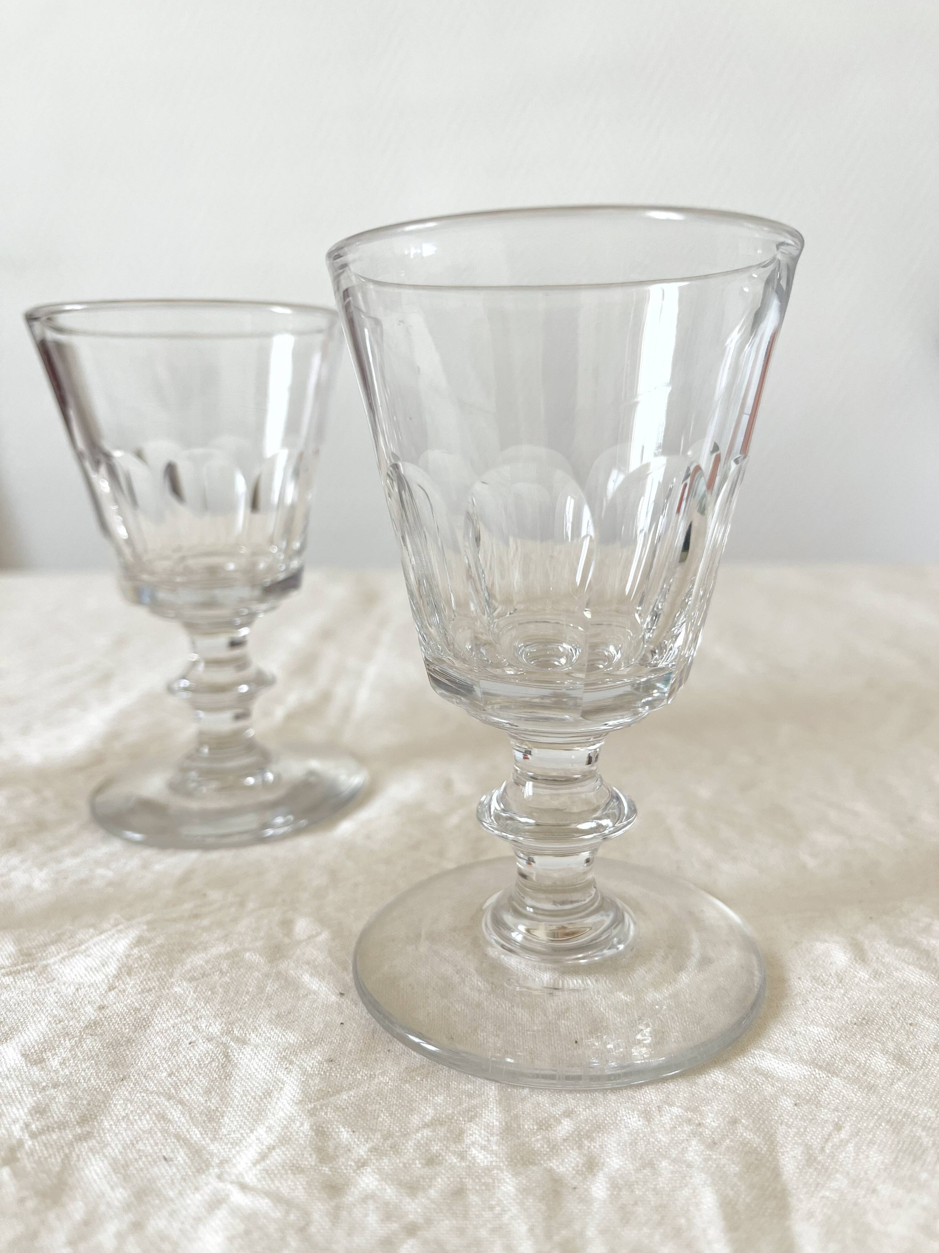 4 old crystal wine glasses Cato Saint Louis 19th century