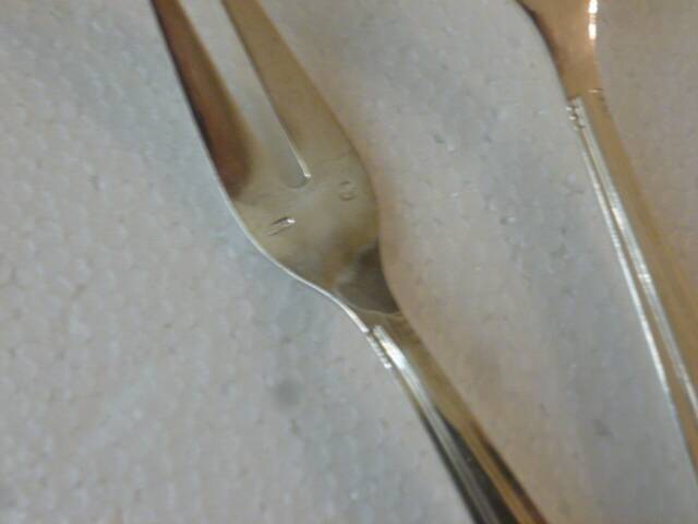 set of 12 silver fish forks