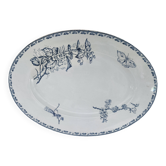 Large oval earthenware dish from Sarreguemines model Carmen