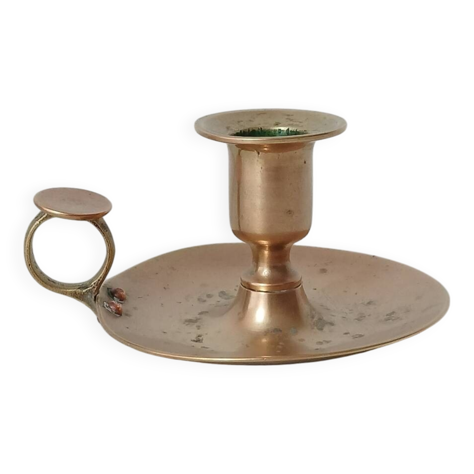 Cellar rat brass candle holder