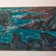 Oil on panel signed Tourtet coastal landscape sailing boat.