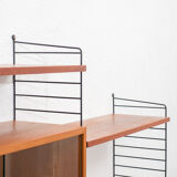 Shelf String, teak, with showcase, vintage