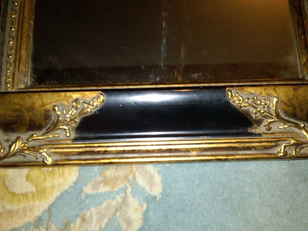 Miroir de baroque opulent en bois doré et noir