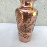 Repulsed copper vase