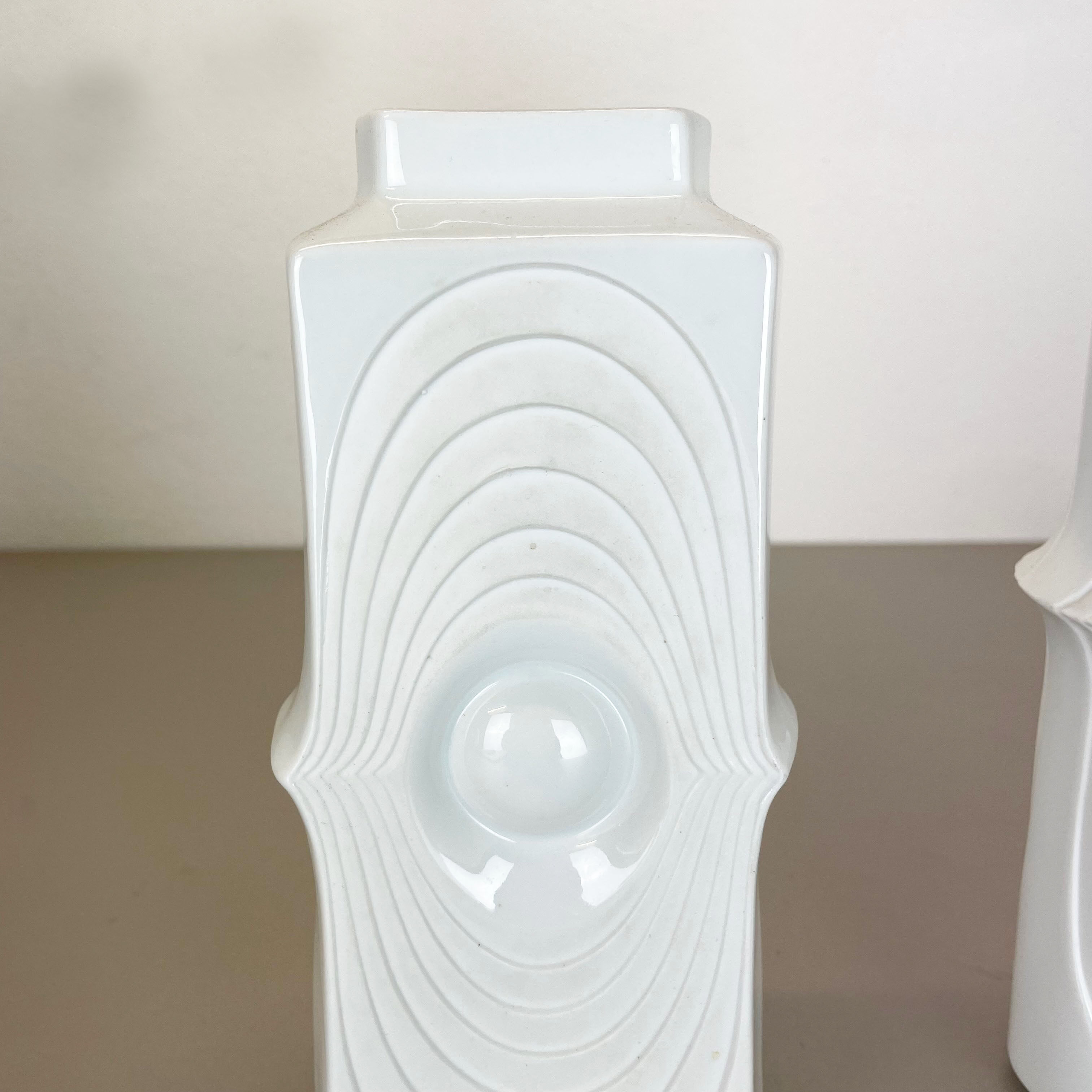 Set of 2 original porcelain op art vase made by Royal Bavaria Kpm Germany, 1970s