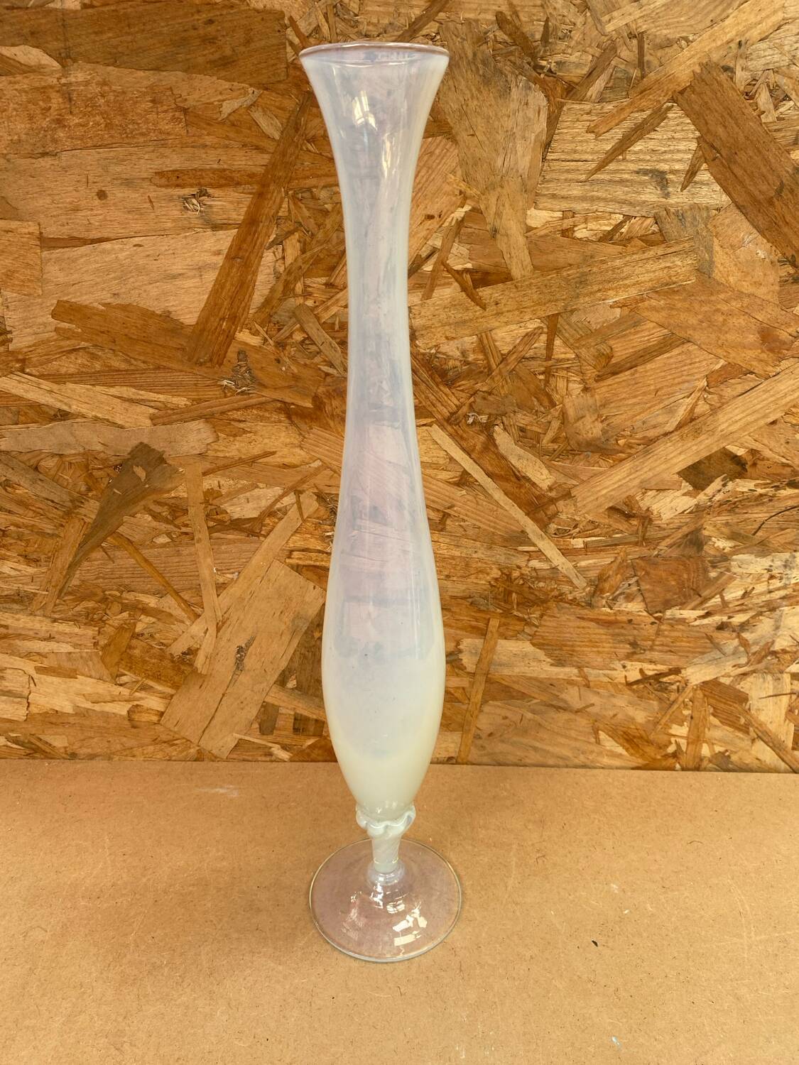 Antique White Opaline Soliflore Vase With Vintage Reflections