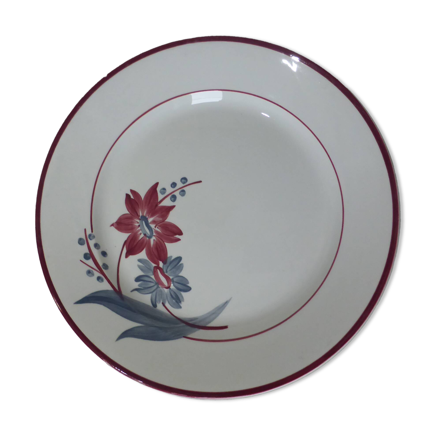 Vintage round plate from Gien model Jeannette 231110