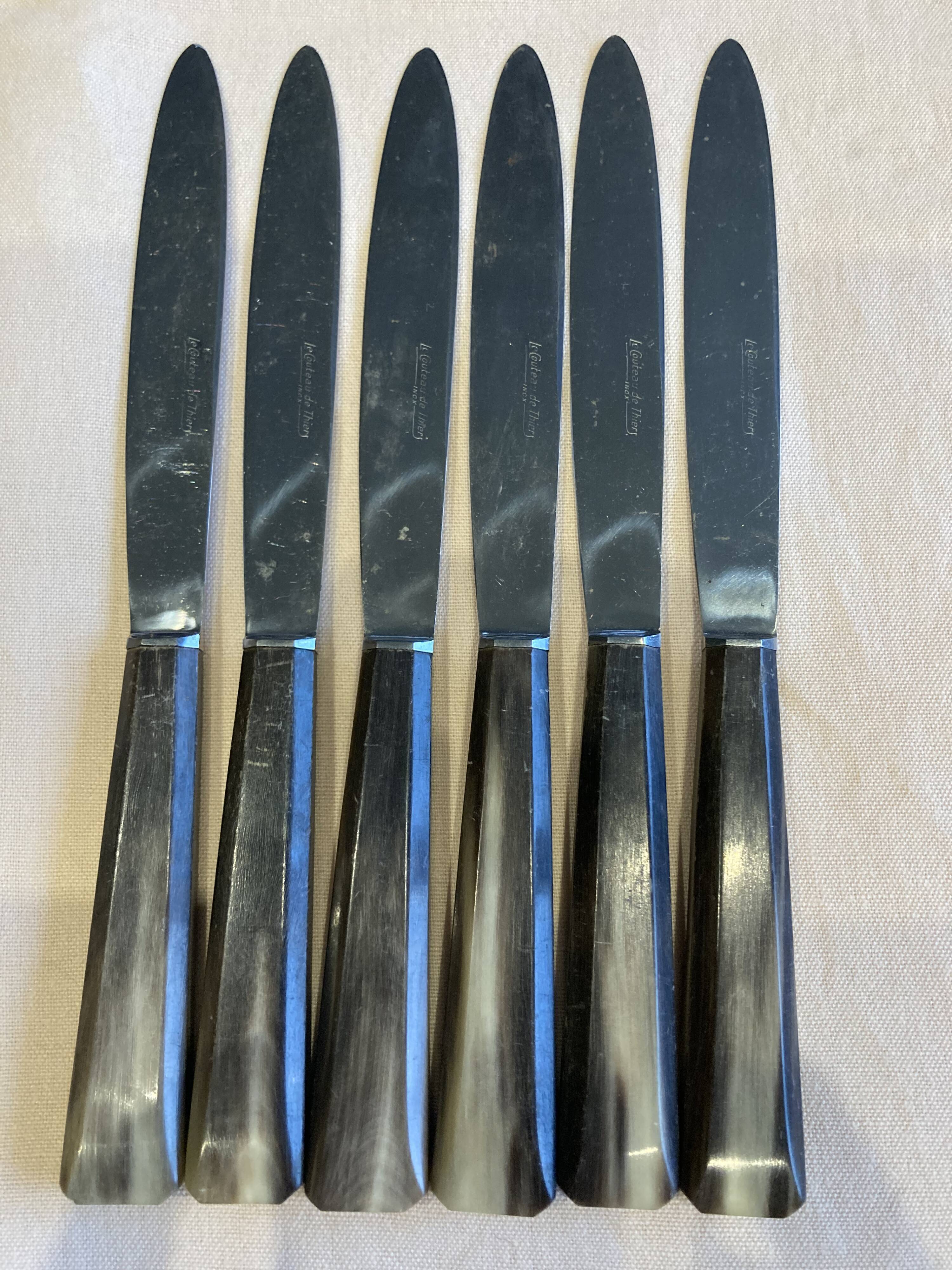 Series of 18 knives (12+6) horn handles