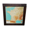 IGN map of France vintage relief plastic 1960