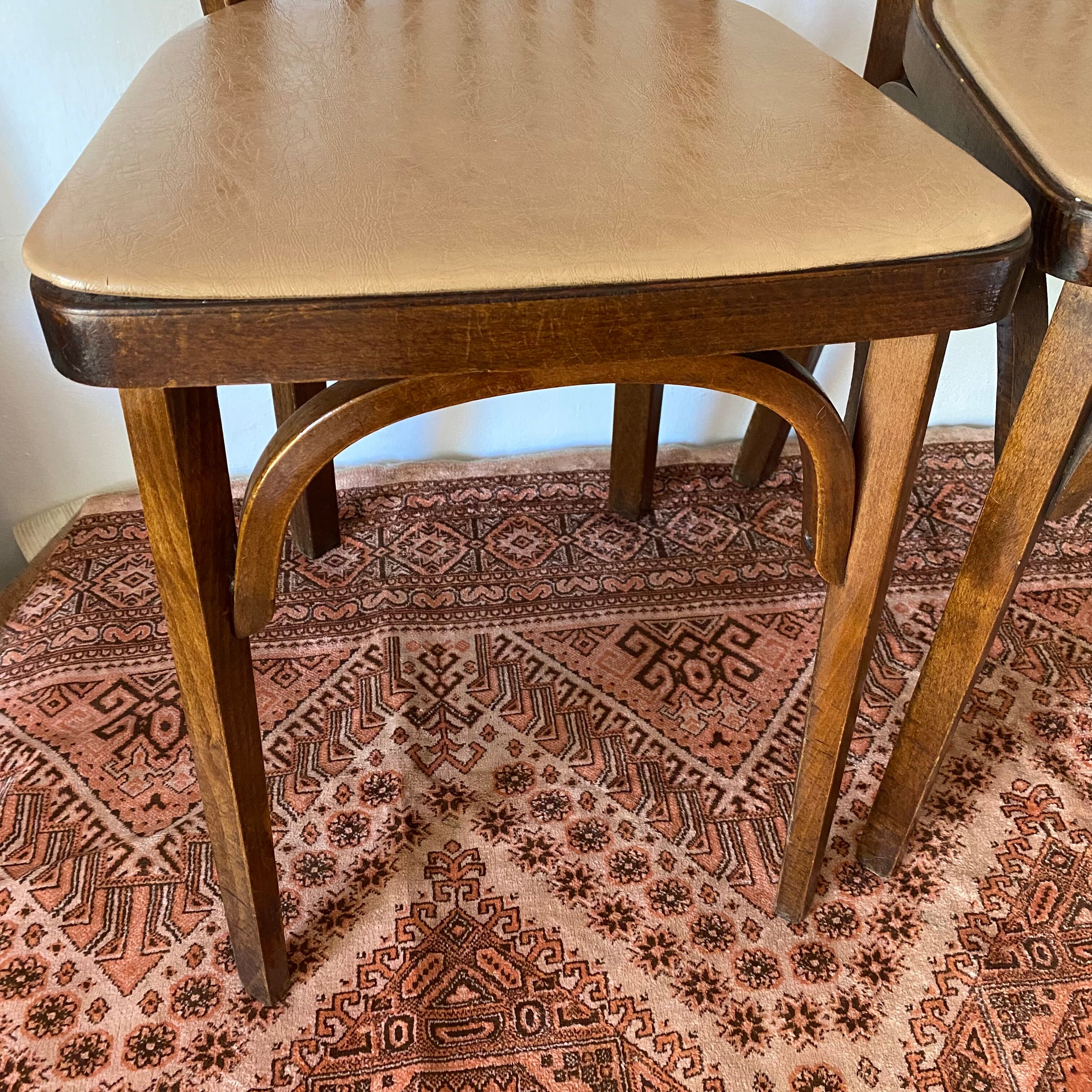 Baumann bistro chairs in wood and skaï