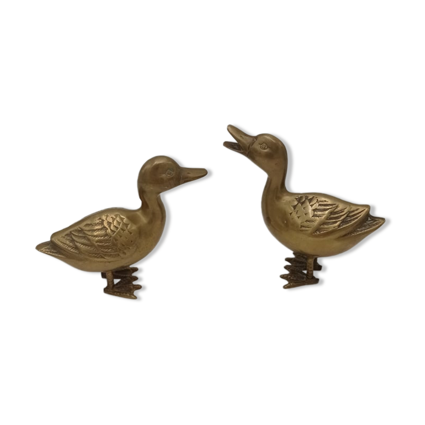 Pair of brass ducks
