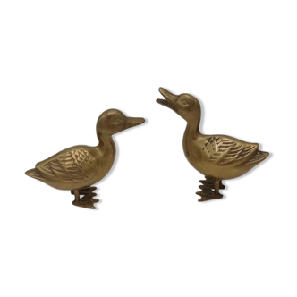 Pair of brass ducks