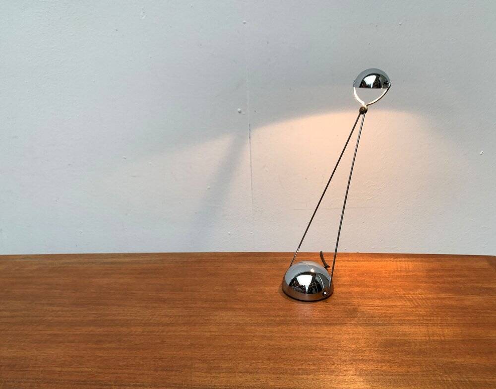 Lampe de table Meridiana Postmoderne italienne vintage en chrome par Paolo Francesco Piva pour Stefano Cevoli, années 1980