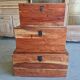 3 nesting chests in solid acacia