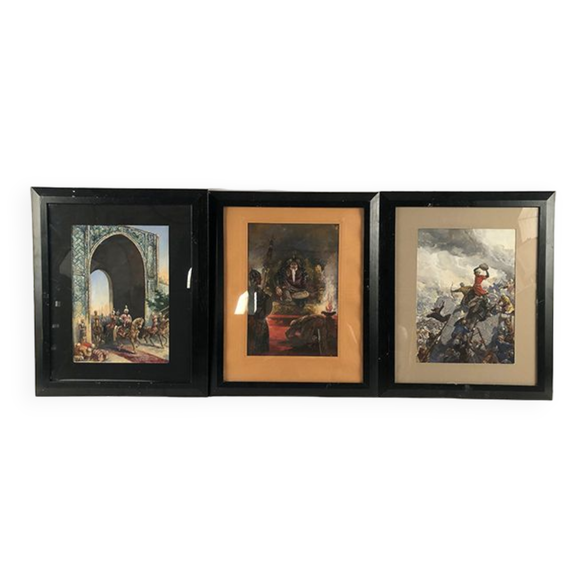 Suite de trois aquarelles signées, début XXe