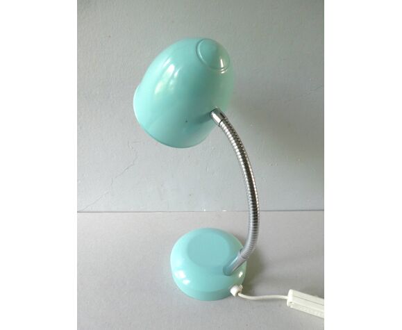 Lampe de bureau articulée, en métal bleu turquoise, années 70 | Selency