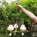 Lustre opaline 3 globes