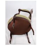 Neo-Rococo Armchair in Mahogany with Brand Green Velour Upholstery