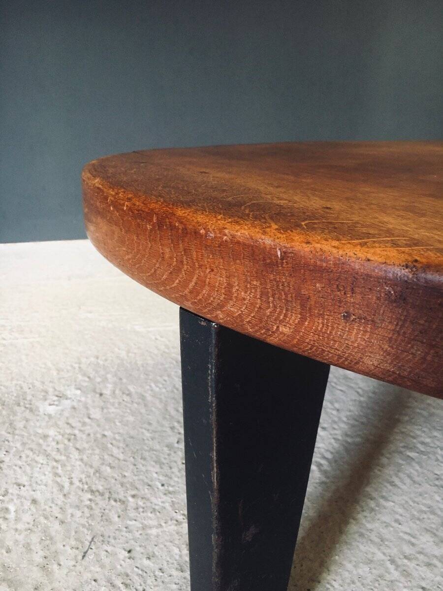 Mid-Century Industrial Tripod Coffee Table, France, 1950s