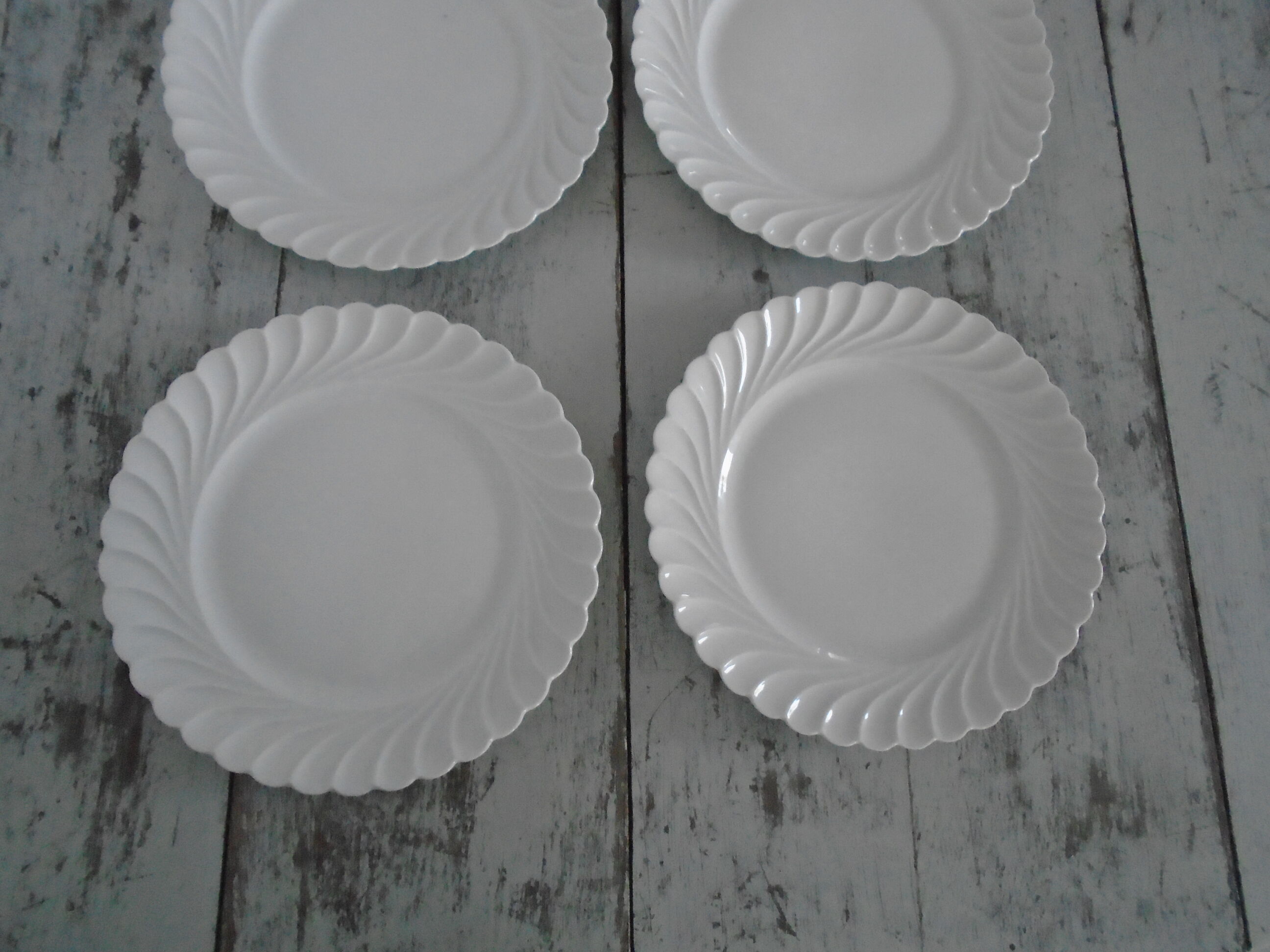 4 Flat plates Haviland model white torso Limoges France