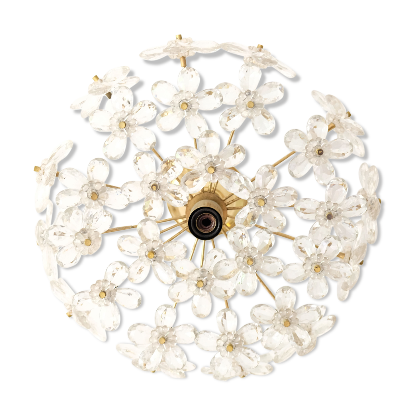 Ceiling flowers in murano glass and brass