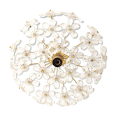 Plafonnier fleurs en verre de Murano et laiton