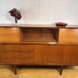 Mid Century Retro Vintage Teak Sideboard 1960 Bureau Flap + Cocktail Bar