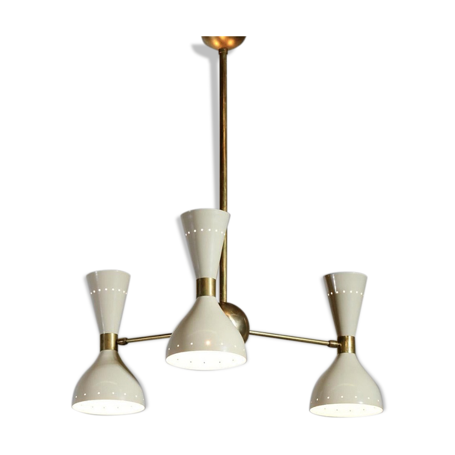 Italian Chandelier 3 Arms Ivory White