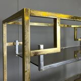 Vintage brass and chrome wall unit, 1970s