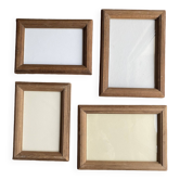 Set of thick, glazed pine frames