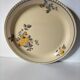 Ivory and blue geometric floral decoration plate, 1940s–50s