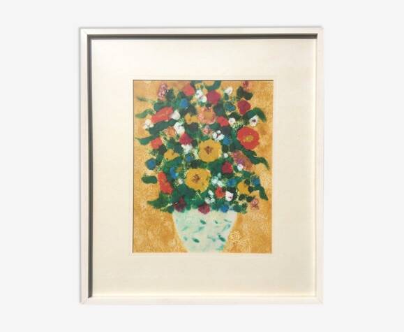 Pastel 'Flowers'. Vintage 70s