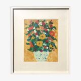 Pastel 'Flowers'. Vintage 70s