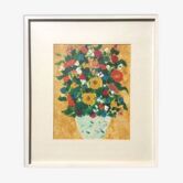 Pastel ' Flowers '. Vintage 70s