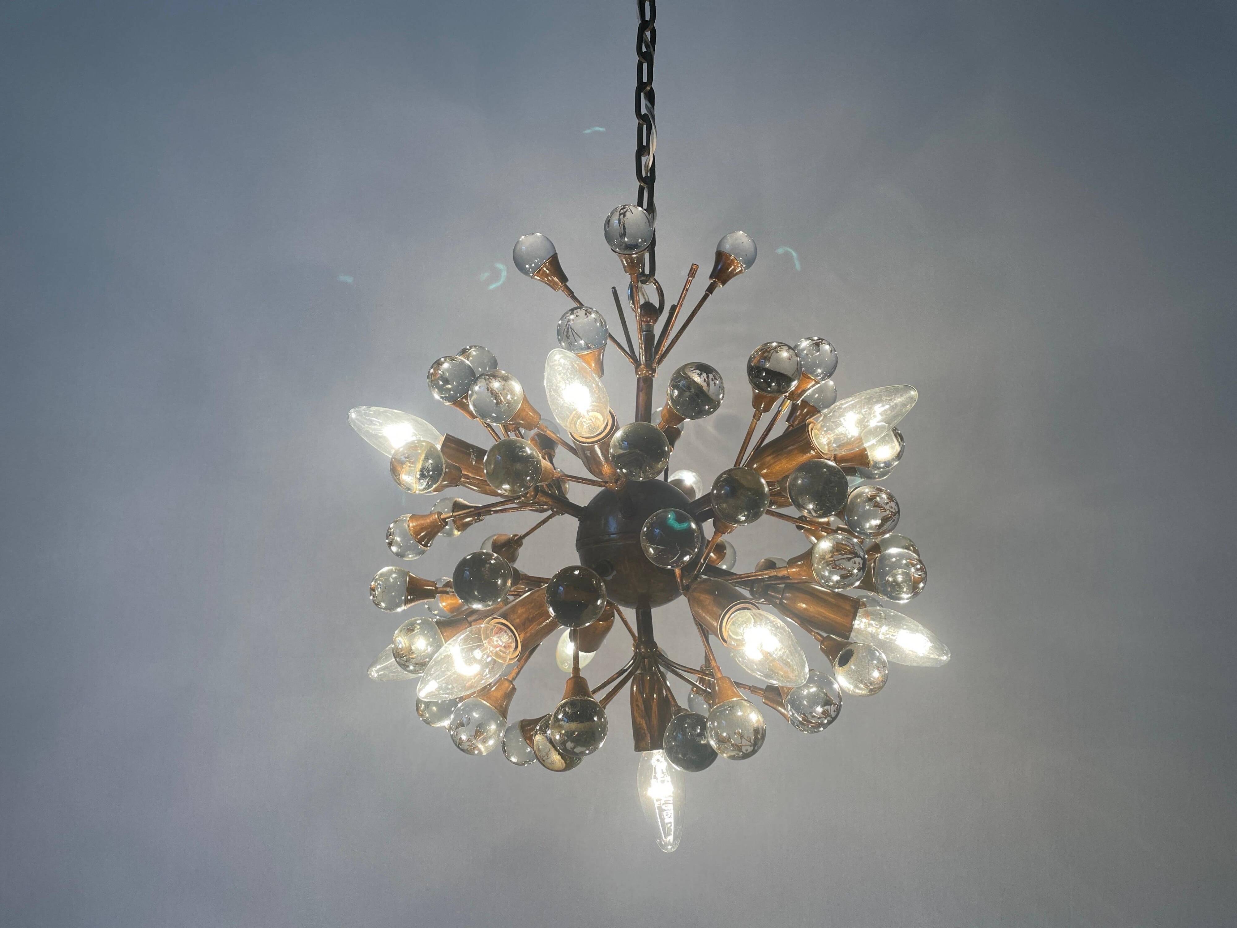 Atomic chandelier by Vereinigte Werkstätten München, 1950s, Germany