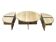 Table basse vintage avec tables d'appoint, design années 80