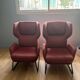 Set of 2 burgundy armchairs