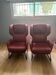 Set of 2 burgundy armchairs