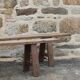Pair of large solid wood benches XIXth