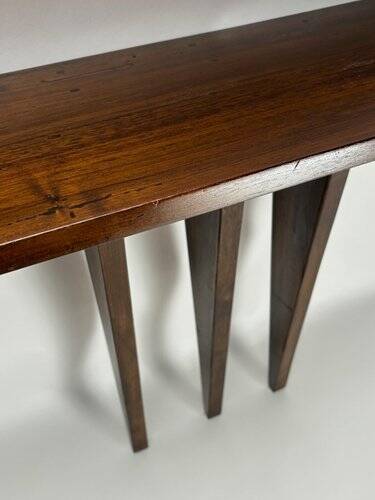 Mid-Century Italian Wooden Wall-Mounted Console Table in the style of Ulrich, 1950s
