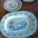 large 19th century earthenware dish and plates with Chinese decor