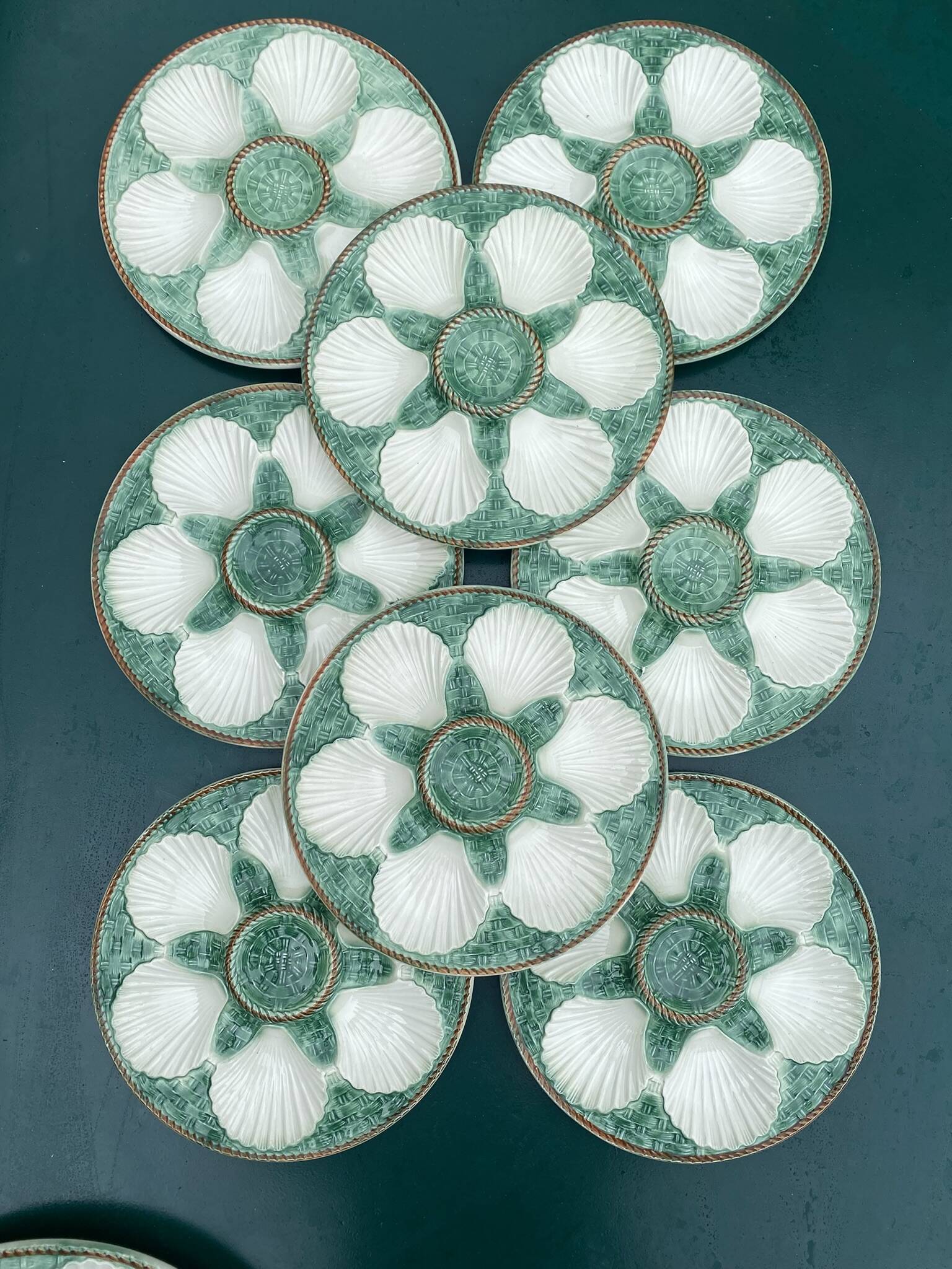 Vintage oyster service in majolica